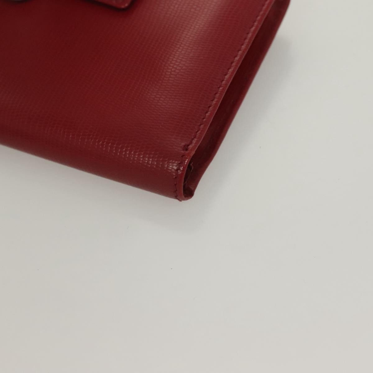 Celine Circle Logo Compact Wallet Leather Red Leather Wallets Accessory