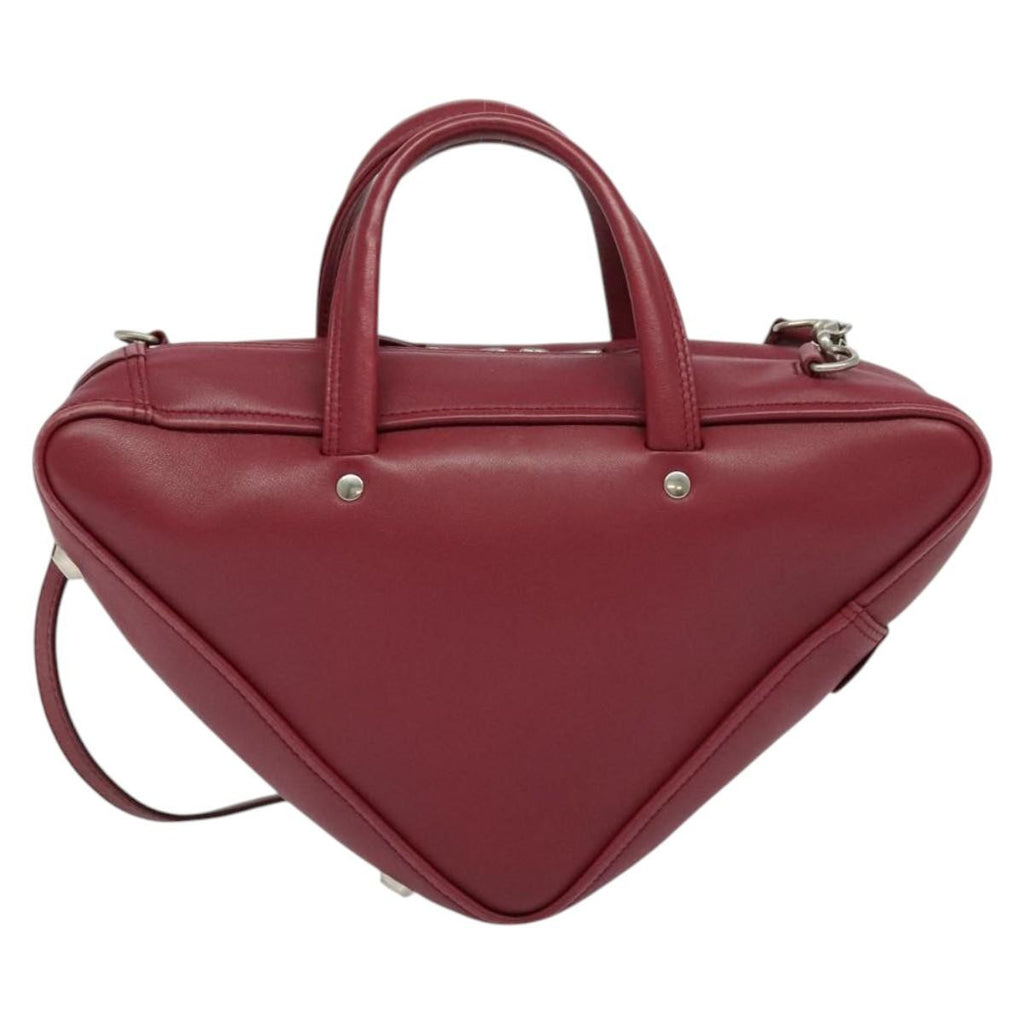 Balenciaga Triangle Duffle Bag Leather Red Leather Hand