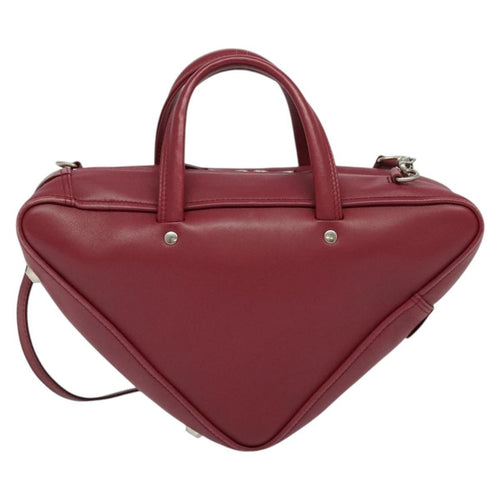 Balenciaga Triangle Duffle Bag Leather Red Leather Hand