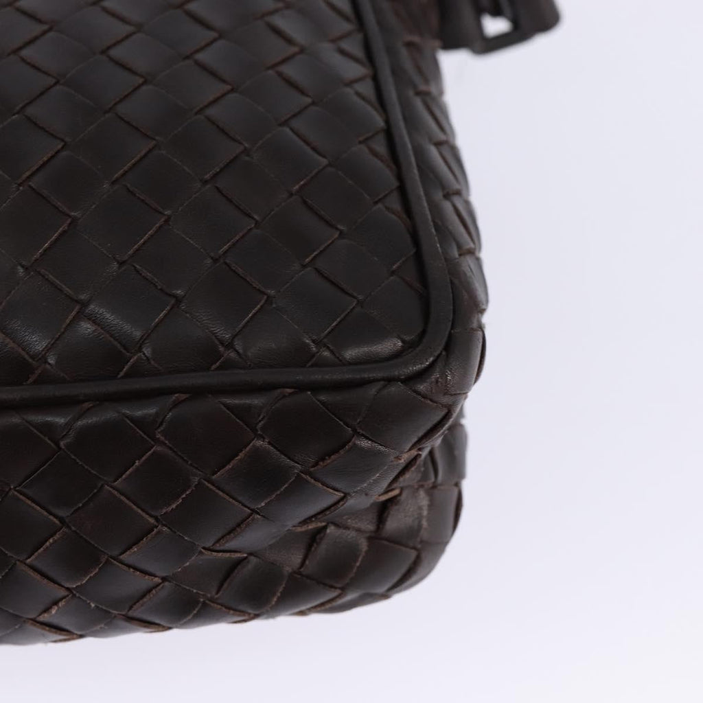 Bottega Veneta Front Pocket Messenger Bag Intrecciato Nappa Brown Leather Bag