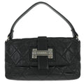 Chanel Door Latch Flap Shoulder Bag Quilted Leather Black Leather Handbag