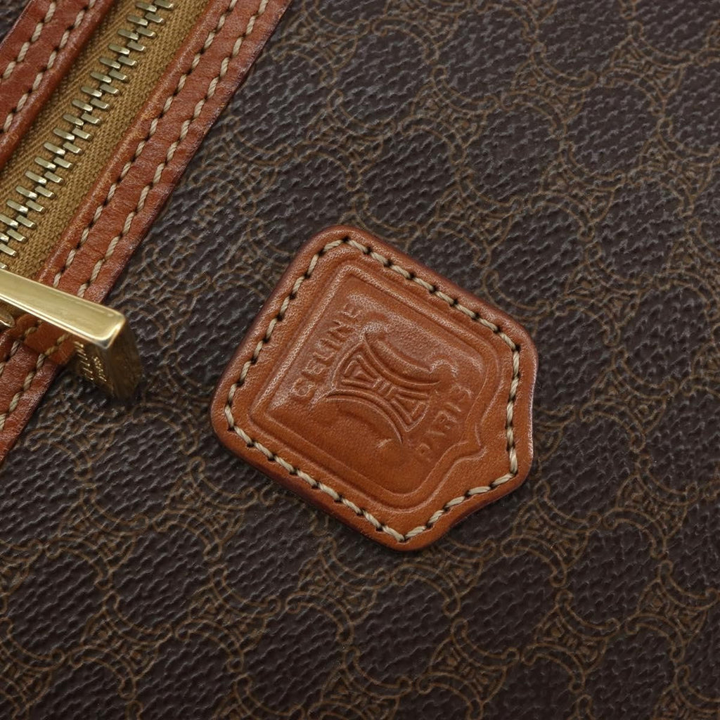 Celine Macadam Vanity Bag Canvas Brown Canvas Handbag