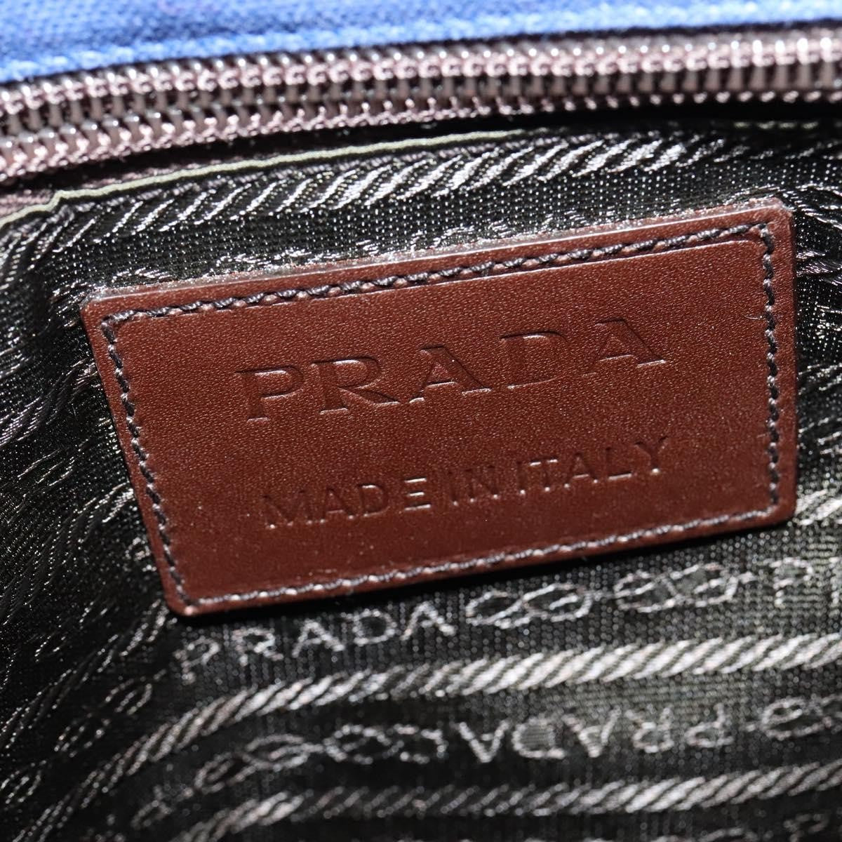 Prada Impunturato Buckle Flap Messenger Bag Canvas Blue Canvas Shoulder Bag Bag