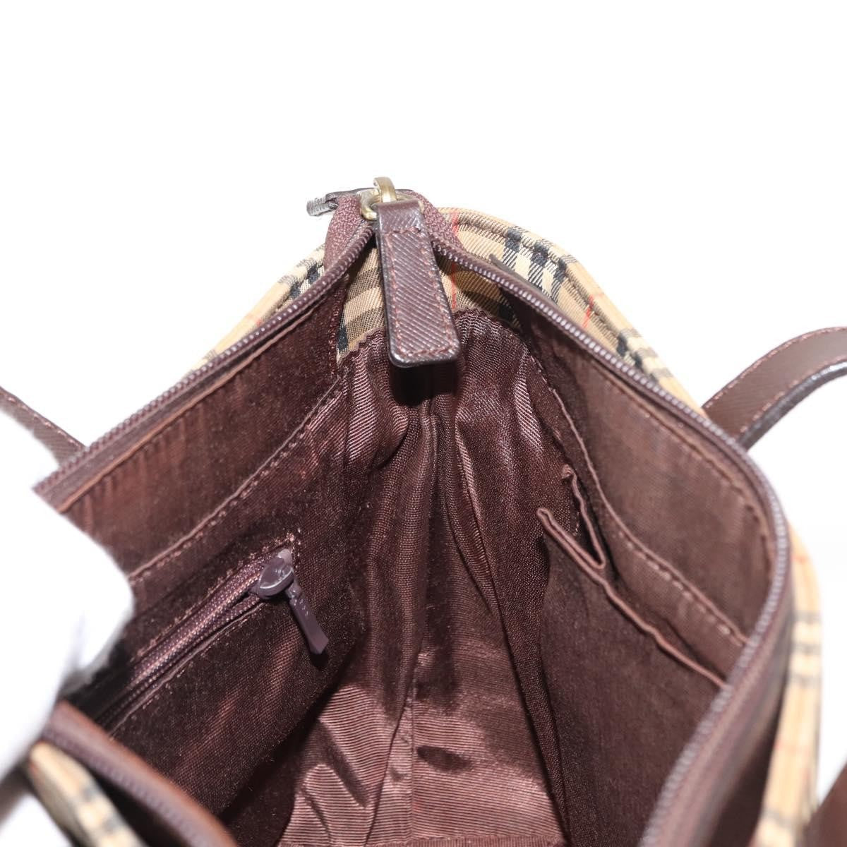 Burberry Nova Check Tote Canvas And Leather Beige Canvas Tote Bag