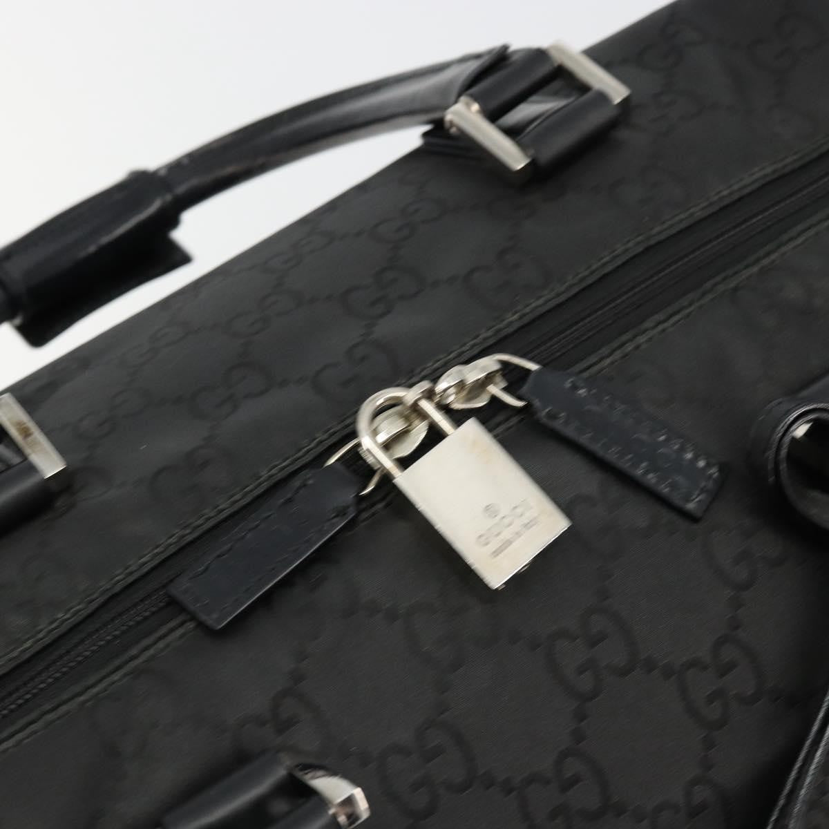Gucci Duffle Bag Jumbo Gg Embossed Leather Black Pvc Handbag (Pre-Owned)