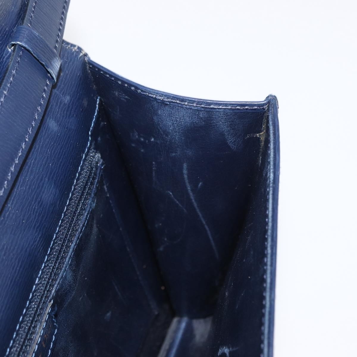 Christian Dior Vintage Cd Flap Shoulder Bag Leather Navy Leather Shoulder Bag Bag (Pre-Owned)