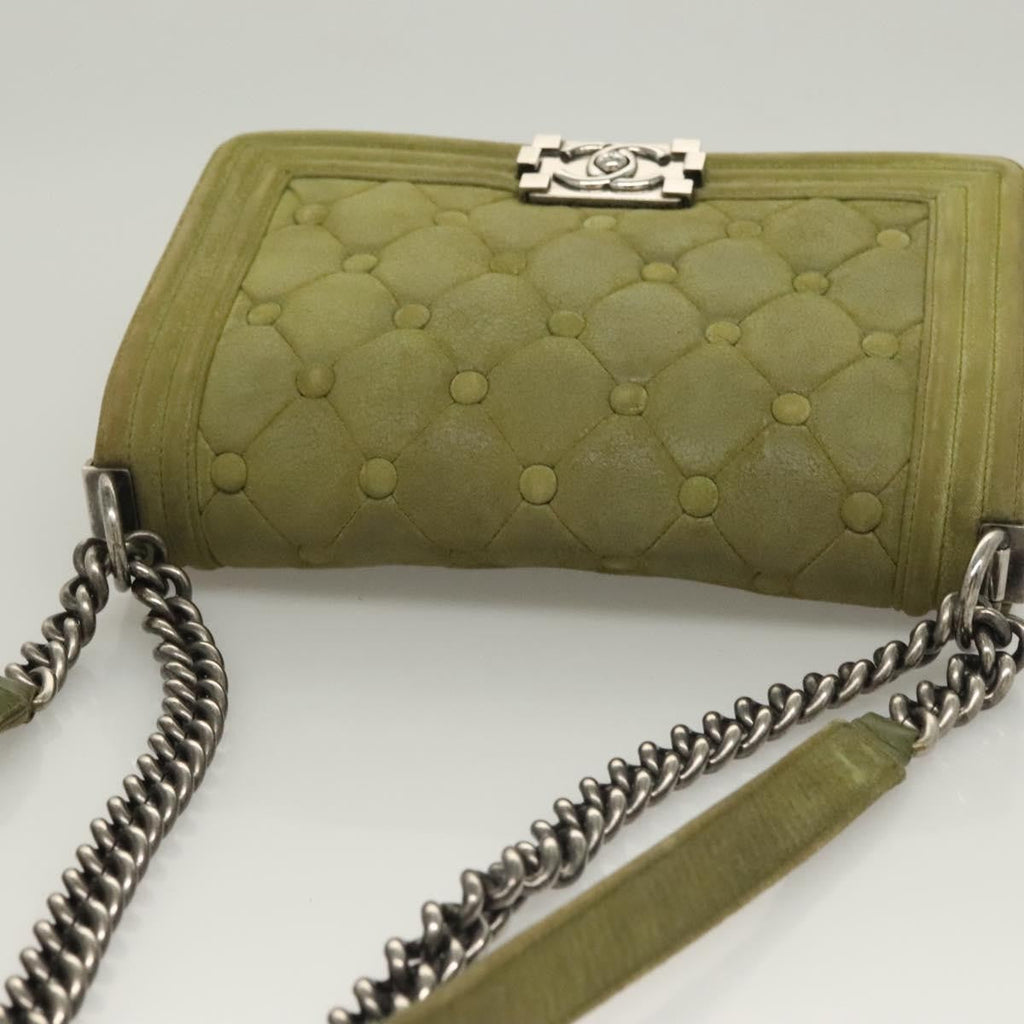 Chanel Celtic Boy Flap Bag Suede Green Suede Shoulder Bag Bag