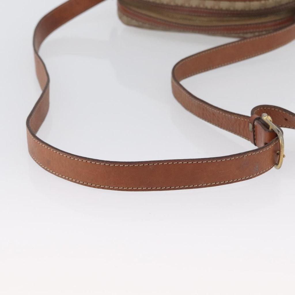 Celine Vintage Macadam Shoulder Bag Canvas And Leather Beige Canvas Shoulder Bag Bag