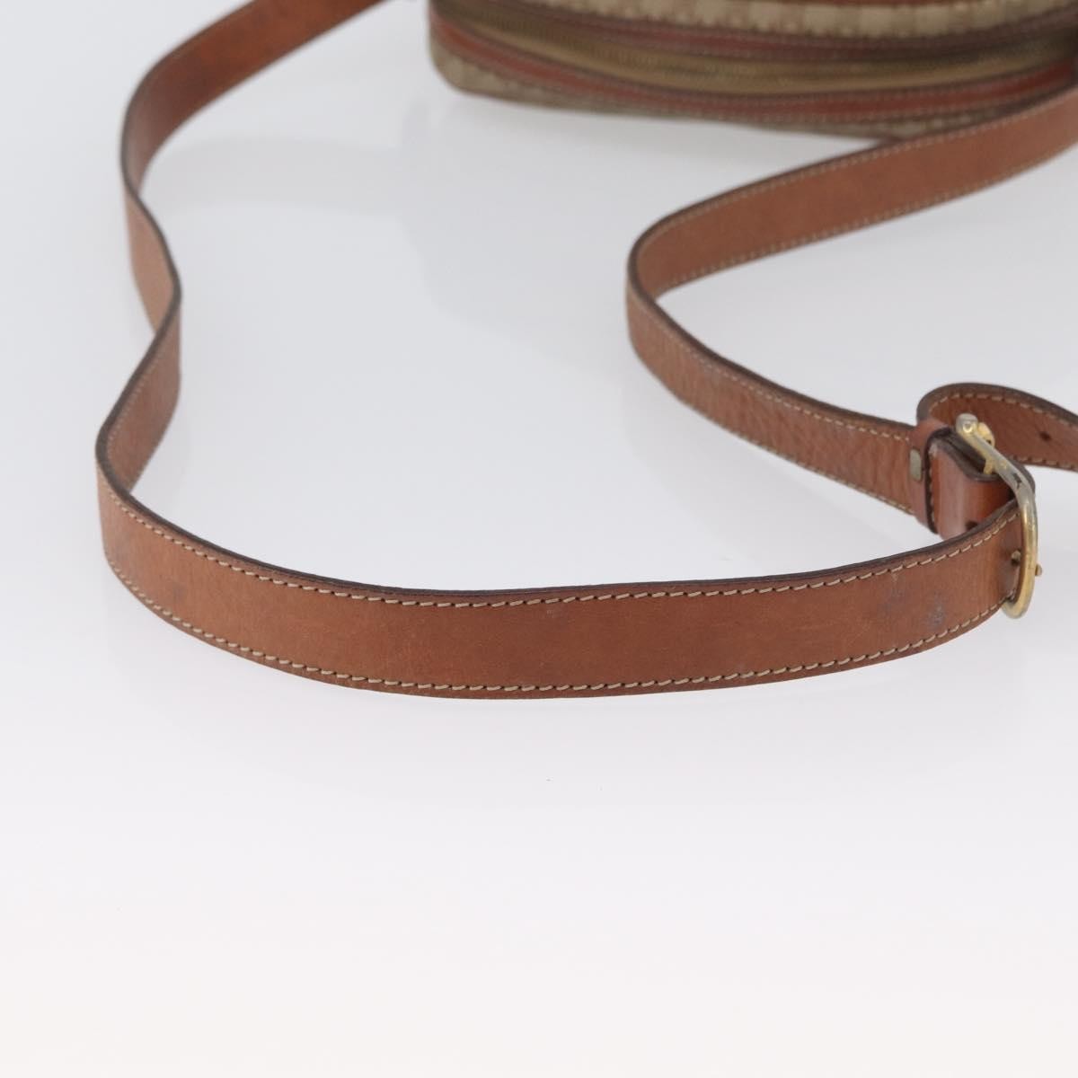 Celine Vintage Macadam Shoulder Bag Canvas And Leather Beige Canvas Shoulder Bag Bag