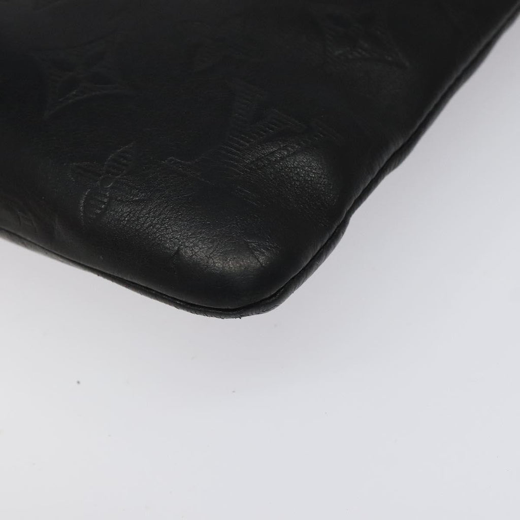 Louis Vuitton Discovery Pochette Monogram Shadow Leather Black Leather Bag