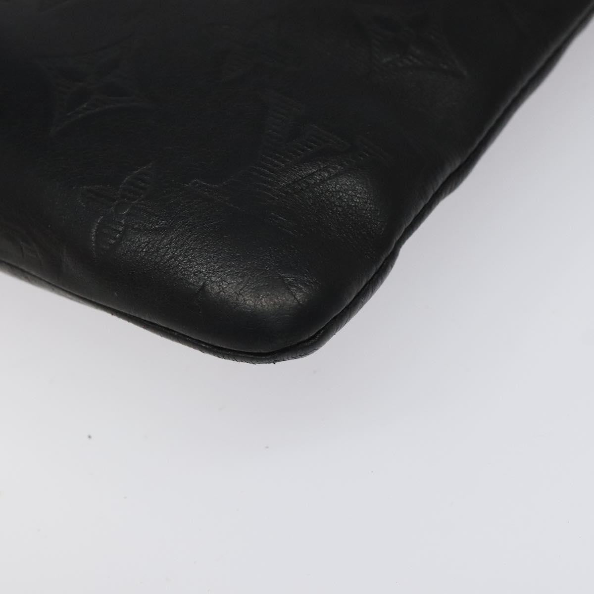 Louis Vuitton Discovery Pochette Monogram Shadow Leather Black Leather Bag
