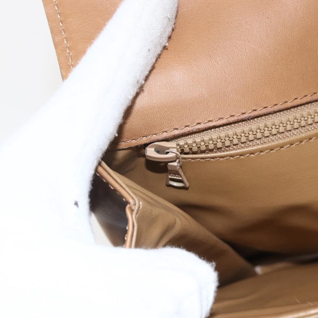 Celine Vintage Macadam Shoulder Bag Canvas And Leather Beige Canvas Shoulder Bag Bag