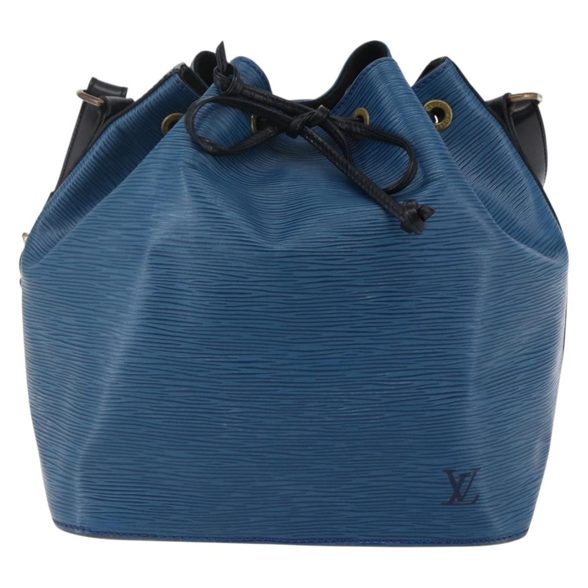 Louis Vuitton Petit Noe Handbag Two Tone Epi Leather Black Leather Bag
