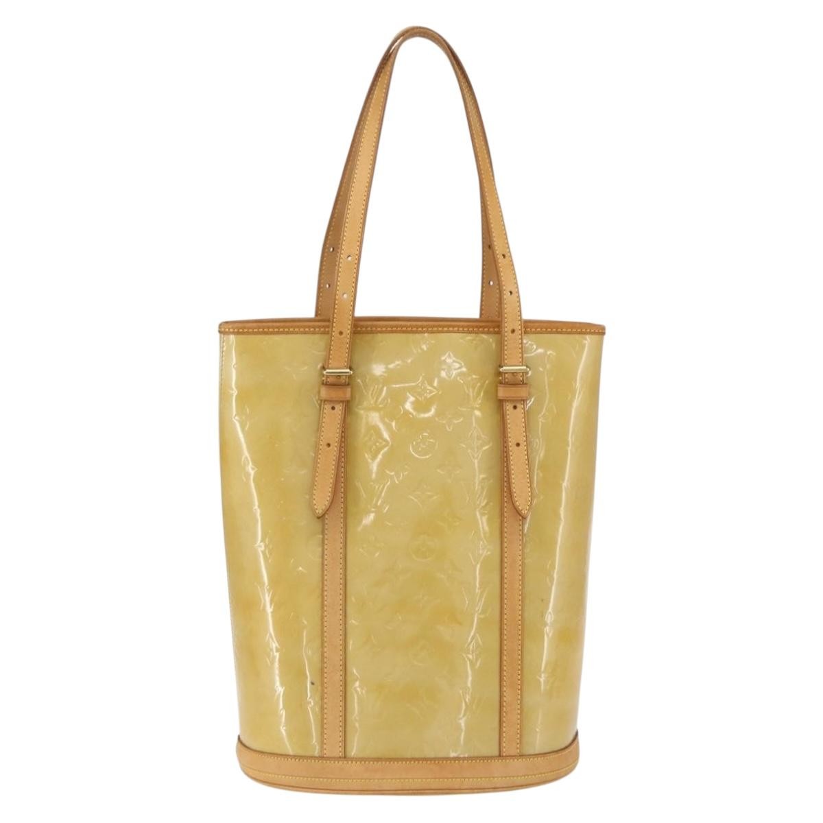 Louis Vuitton Bucket Bag Monogram Vernis Beige Patent_Leather Shoulder Bag