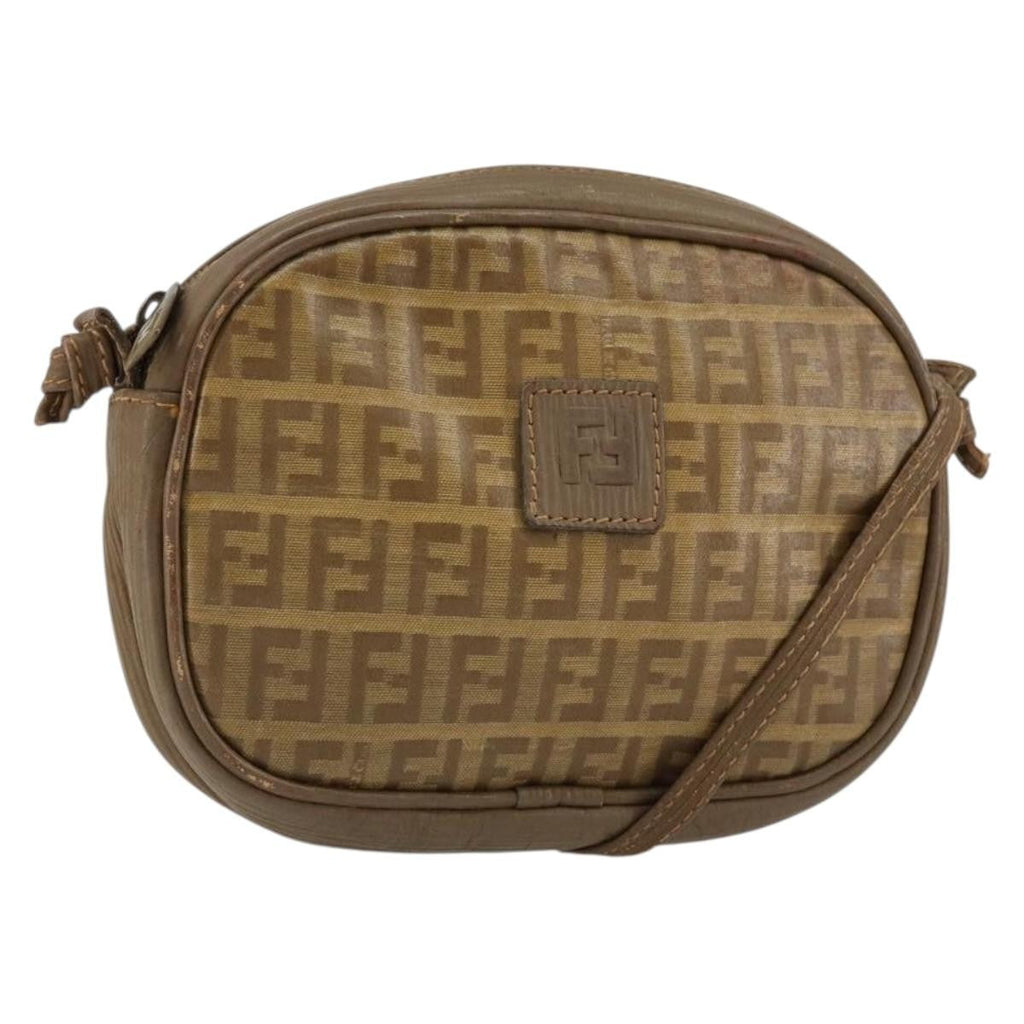Fendi Zucchino Canvas Beige Canvas Shoulder Bag Bag