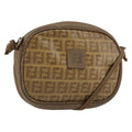 Fendi Zucchino Canvas Beige Canvas Shoulder Bag Bag
