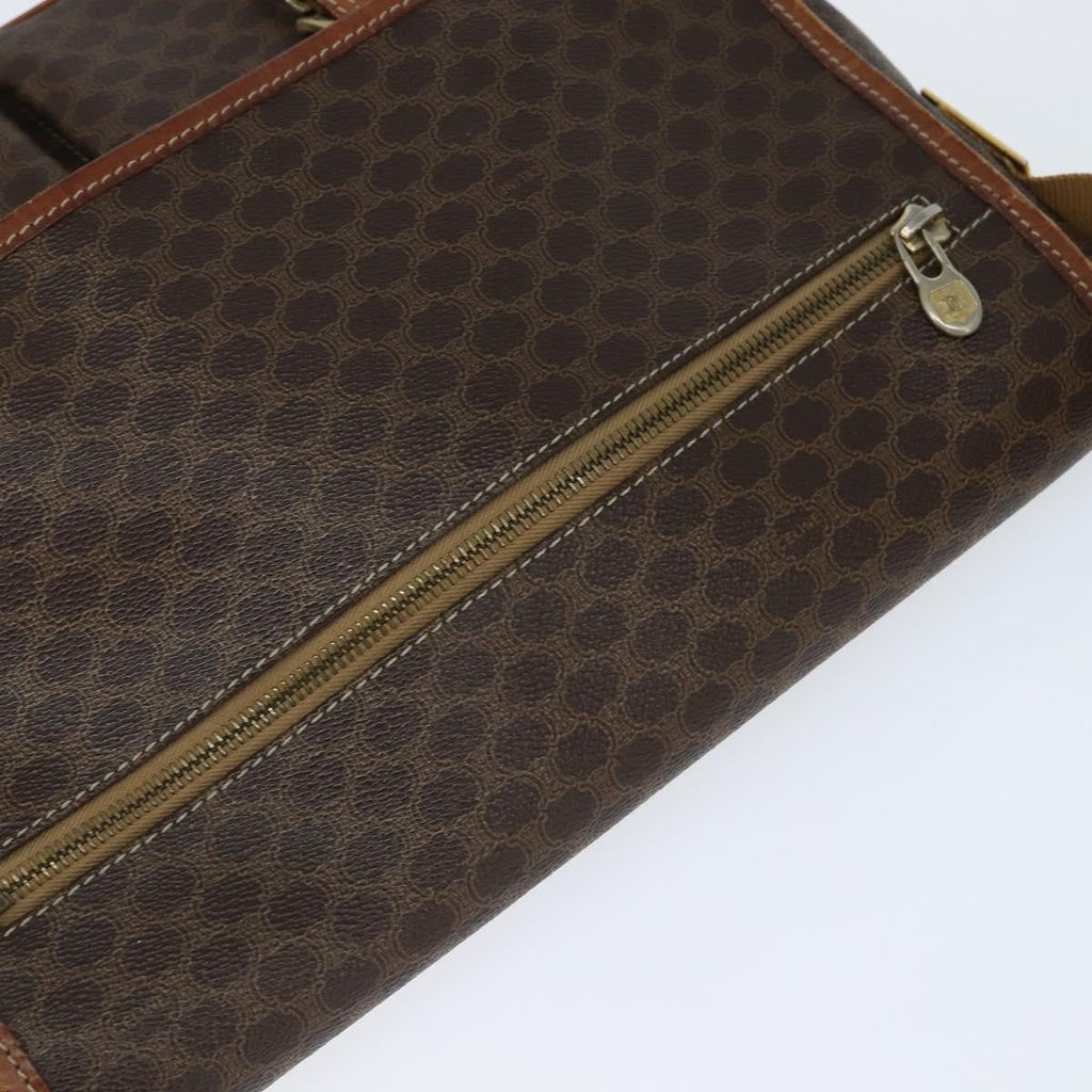 Celine Vintage Macadam Shoulder Bag Canvas And Leather Brown Canvas Shoulder Bag Bag