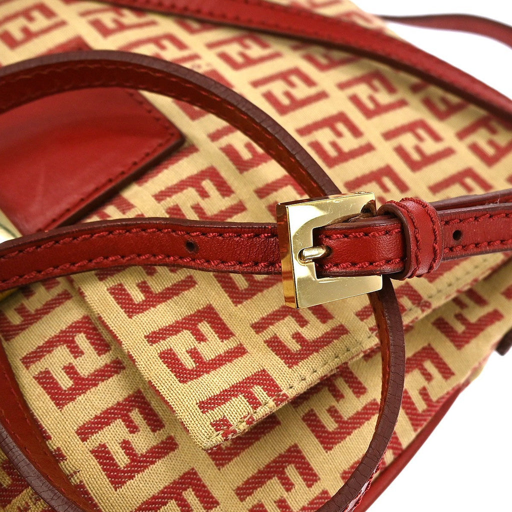 Fendi Vintage Flap Crossbody Bag Zucchino Coated Canvas Beige Canvas Shoulder Bag Bag