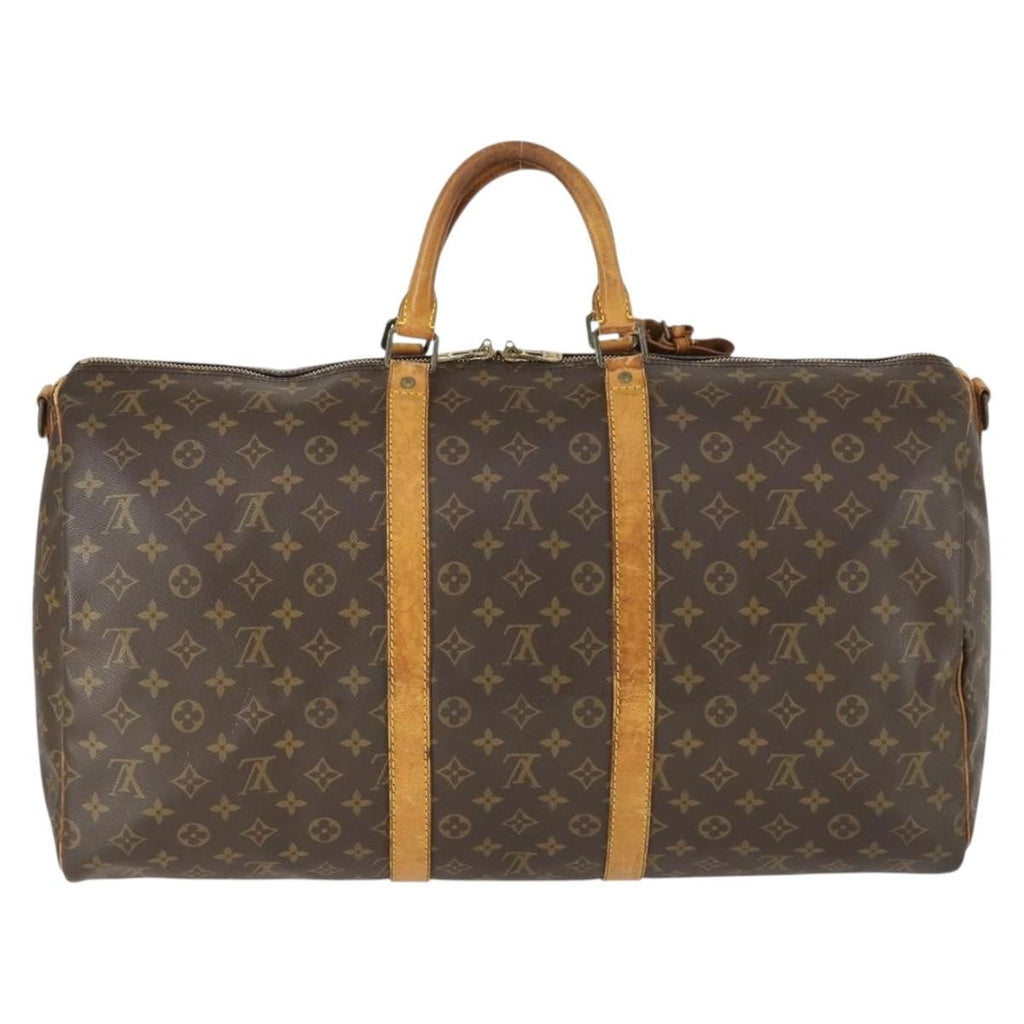 Louis Vuitton Keepall Bandouliere Bag Monogram Canvas Brown Canvas Travel Bag