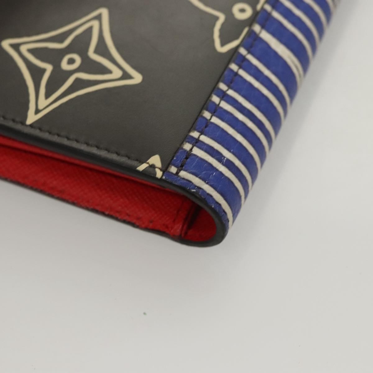 Louis Vuitton Porte Feuille Brother Patchwork Blue Canvas Wallets Accessory