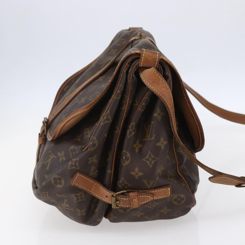 Louis Vuitton Saumur Handbag Monogram Canvas Brown Canvas Shoulder Bag