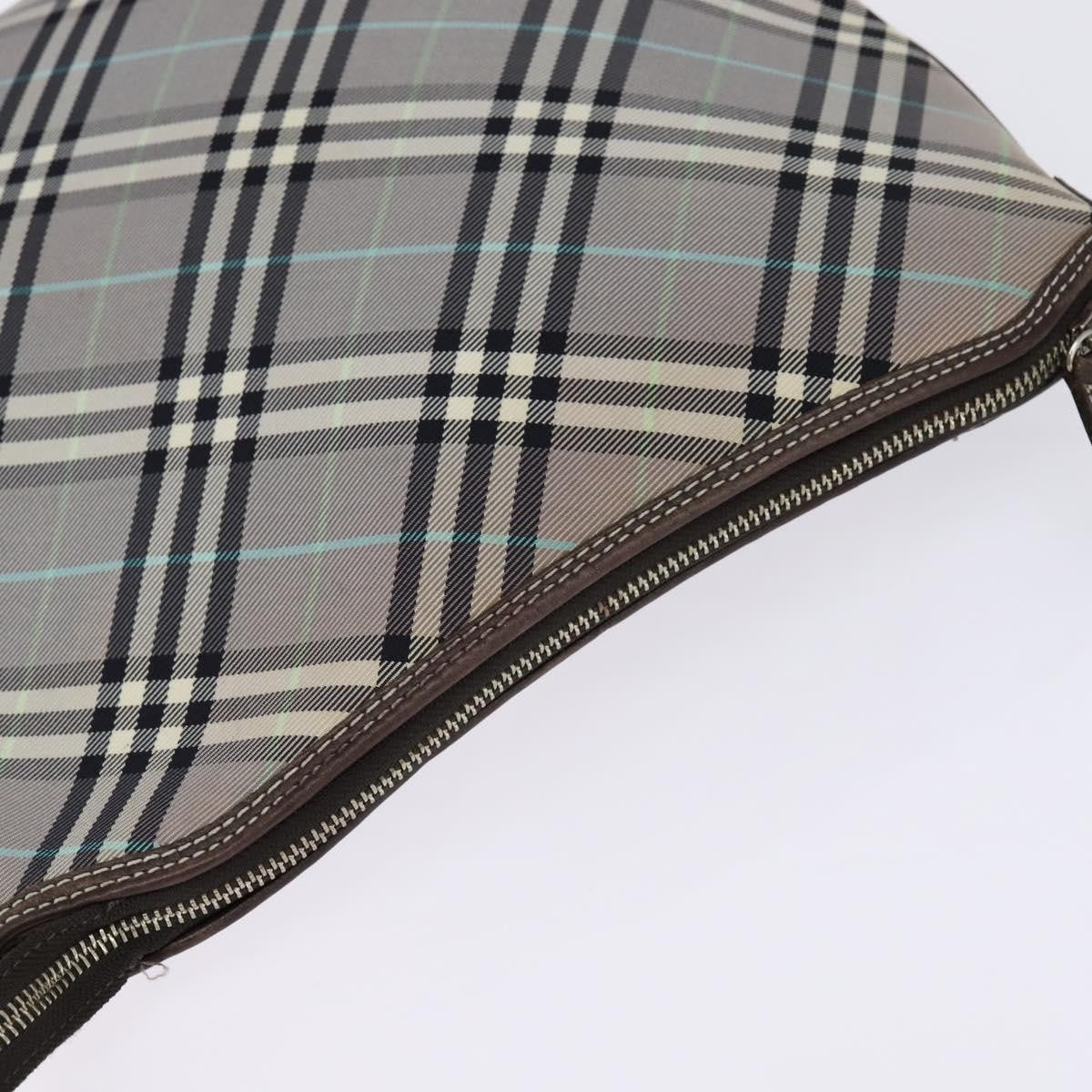 Burberry Nova Check Blue Label Canvas Gray Nylon Shoulder Bag