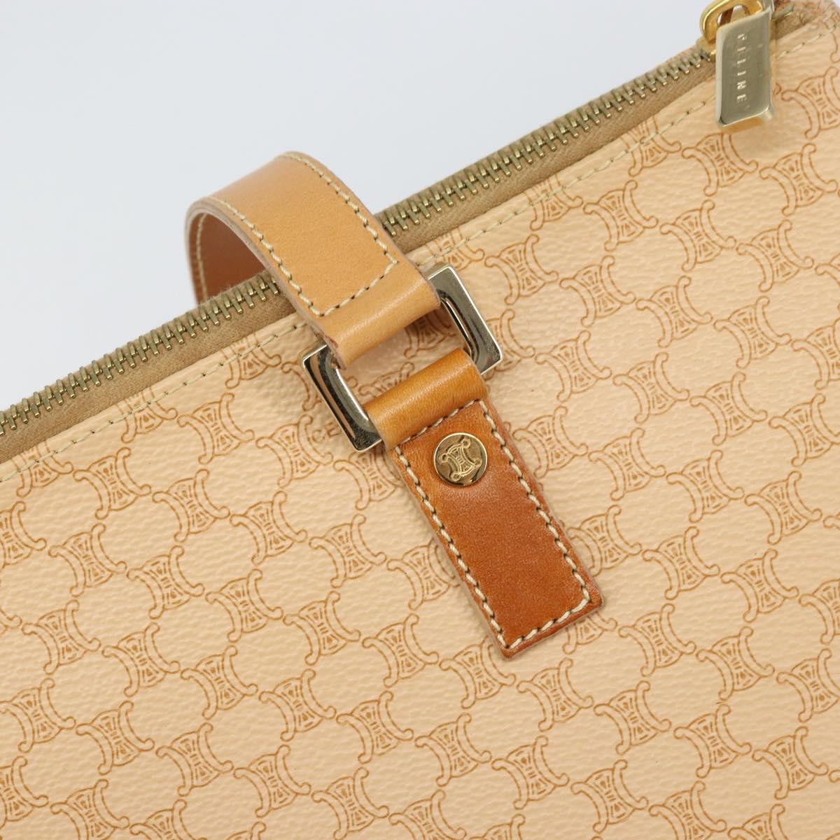 Celine Vintage Macadam Tote Bag Canvas And Leather Beige Canvas Tote Bag Bag