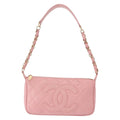 Chanel Timeless Cc Chain Shoulder Bag Quilted Caviar Pink Leather Shoulder Bag Bag