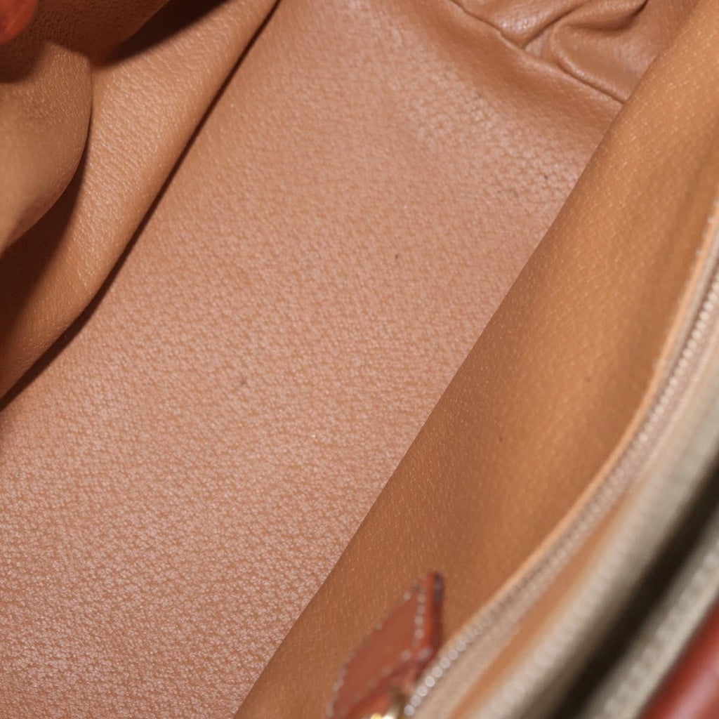 Celine Vintage Macadam Handbag Canvas And Leather Beige Canvas Handbag