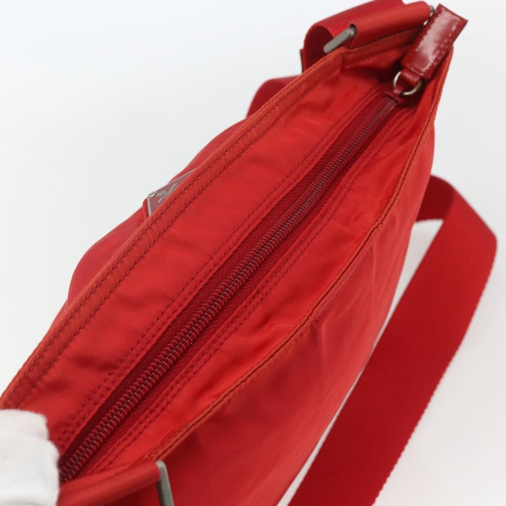 Prada Zip Top Messenger Bag Tessuto Red Nylon Shoulder Bag Bag