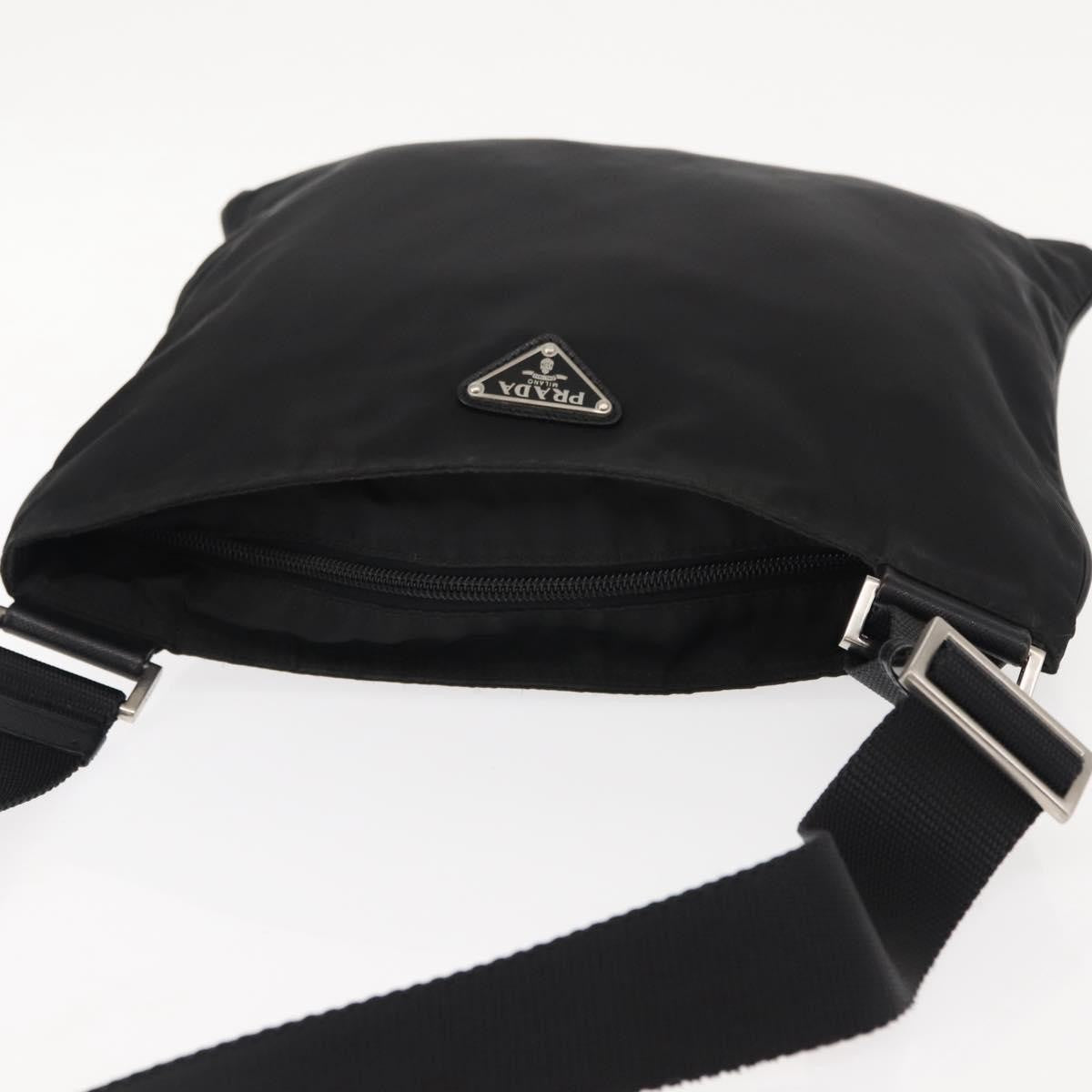 Prada Flat Messenger Bag Tessuto Black Nylon Shoulder Bag Bag