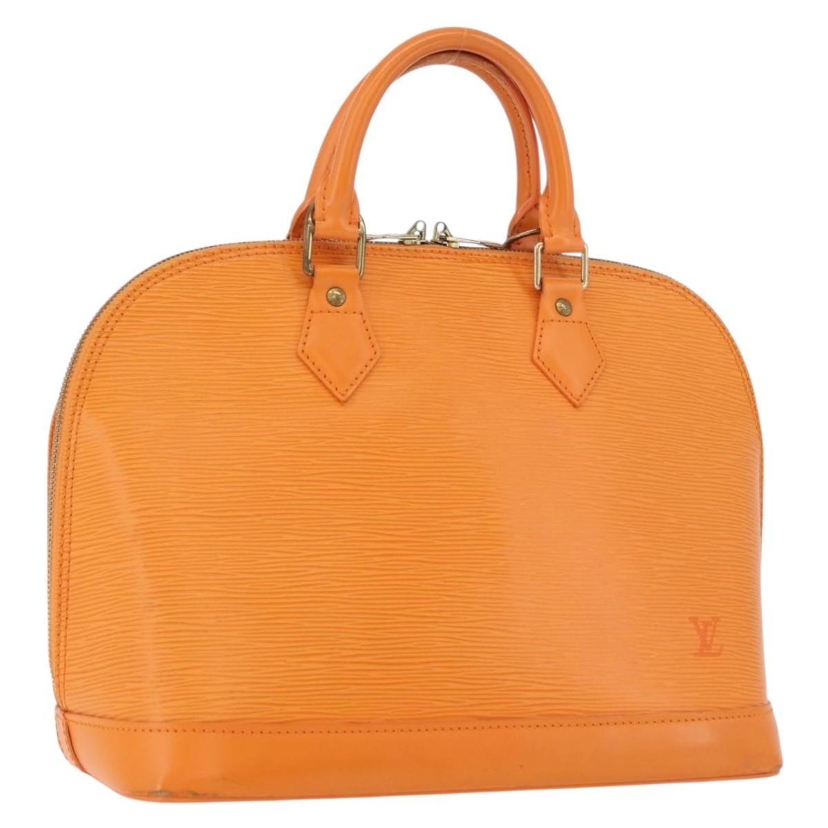 Louis Vuitton Alma Handbag Epi Leather Orange Leather Handbag