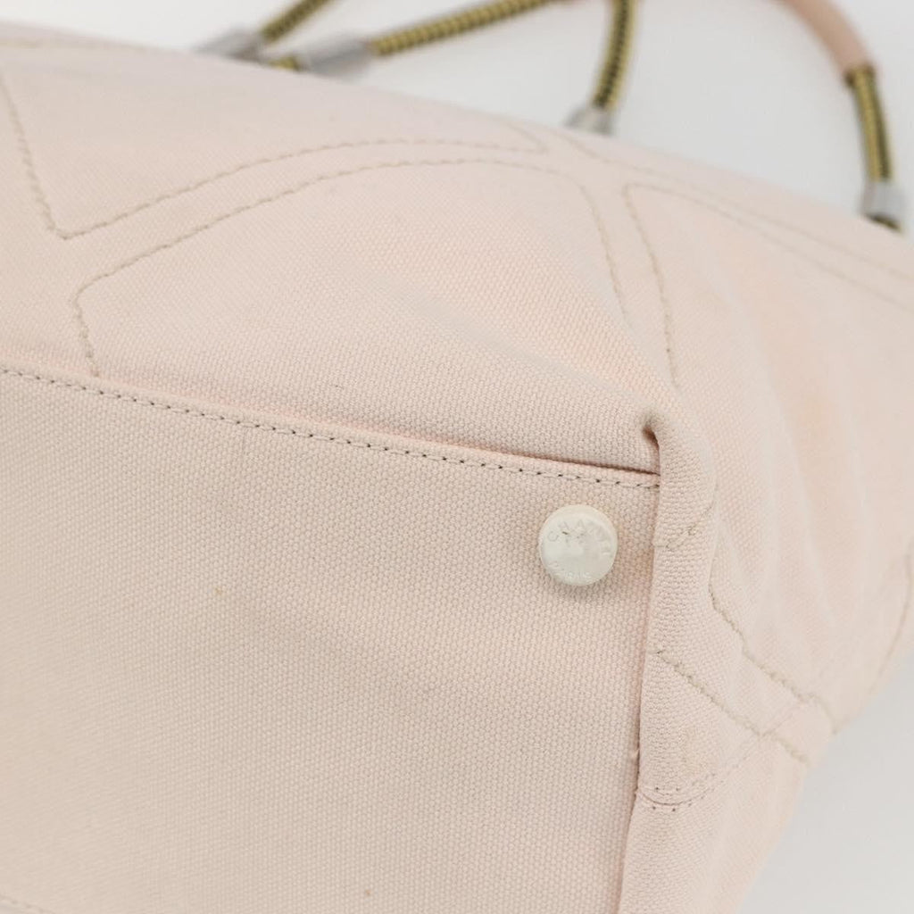 Chanel Vintage Cruise Line No.5 Tote Quilted Canvas Pink Canvas Tote Bag Bag