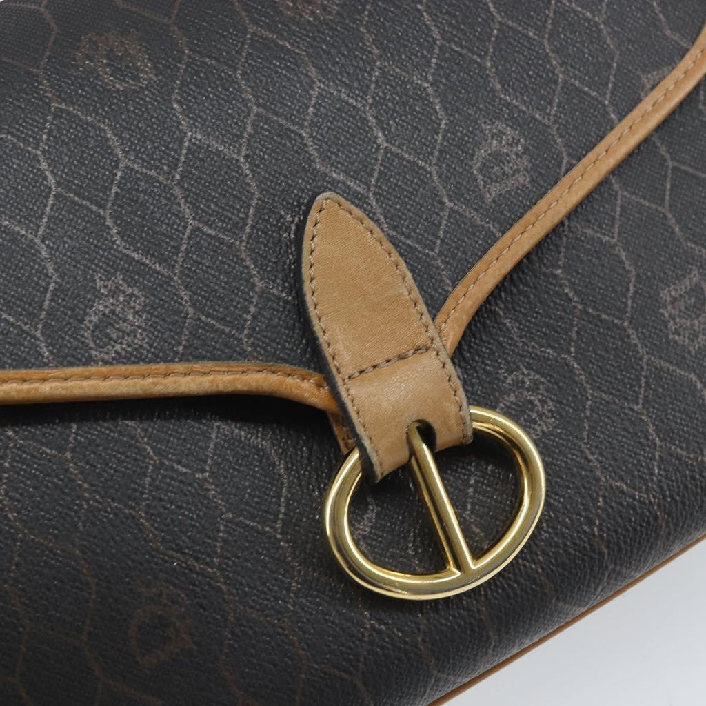 Christian Dior Vintage Honeycomb Shoulder Bag Canvas And Leather Black Canvas Shoulder Bag Bag (Pre-Owned)