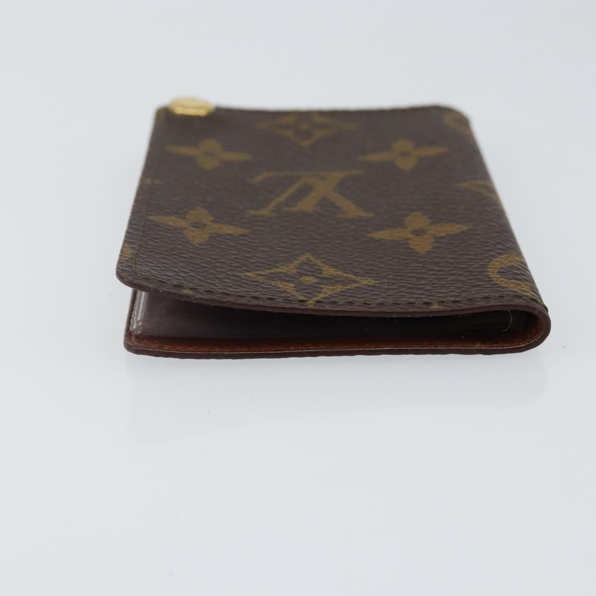 Louis Vuitton Porte Cartes Pression Card Case Monogram Canvas Brown Canvas Card Holders Accessory