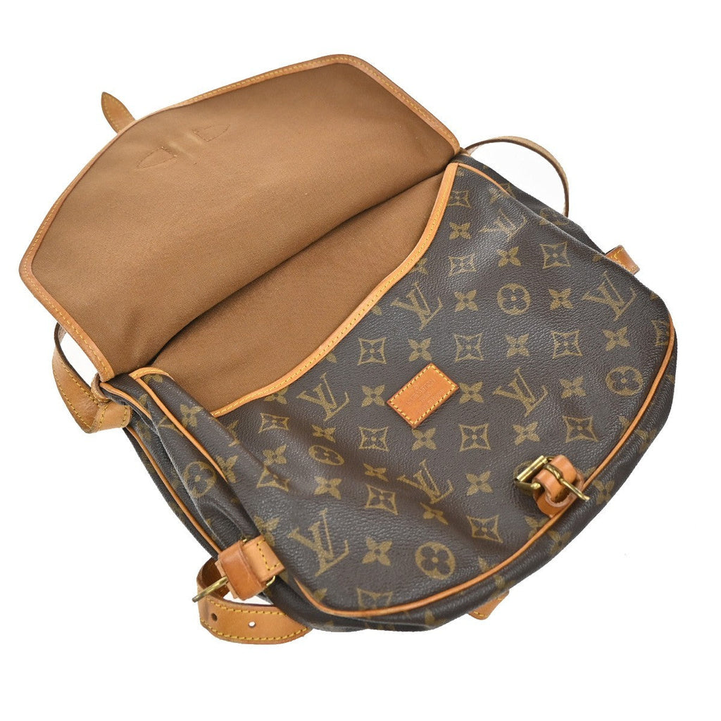 Louis Vuitton Saumur Handbag Monogram Canvas Brown Canvas Shoulder Bag