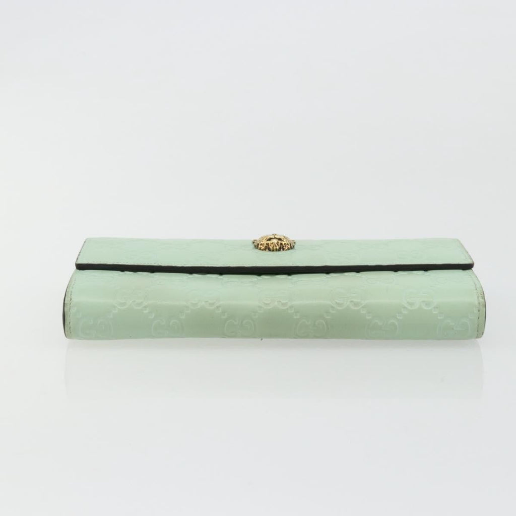Gucci Guccissima Wallet Motif Gg Green Leather Wallets Accessory (Pre-Owned)