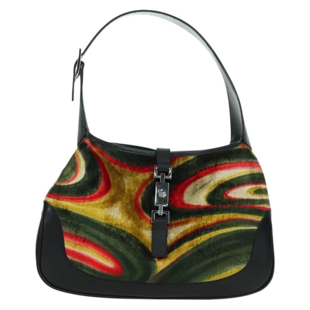 Gucci Vintage Jackie Shoulder Bag Canvas And Leather Black Leather Shoulder Bag Bag (Pre-Owned)