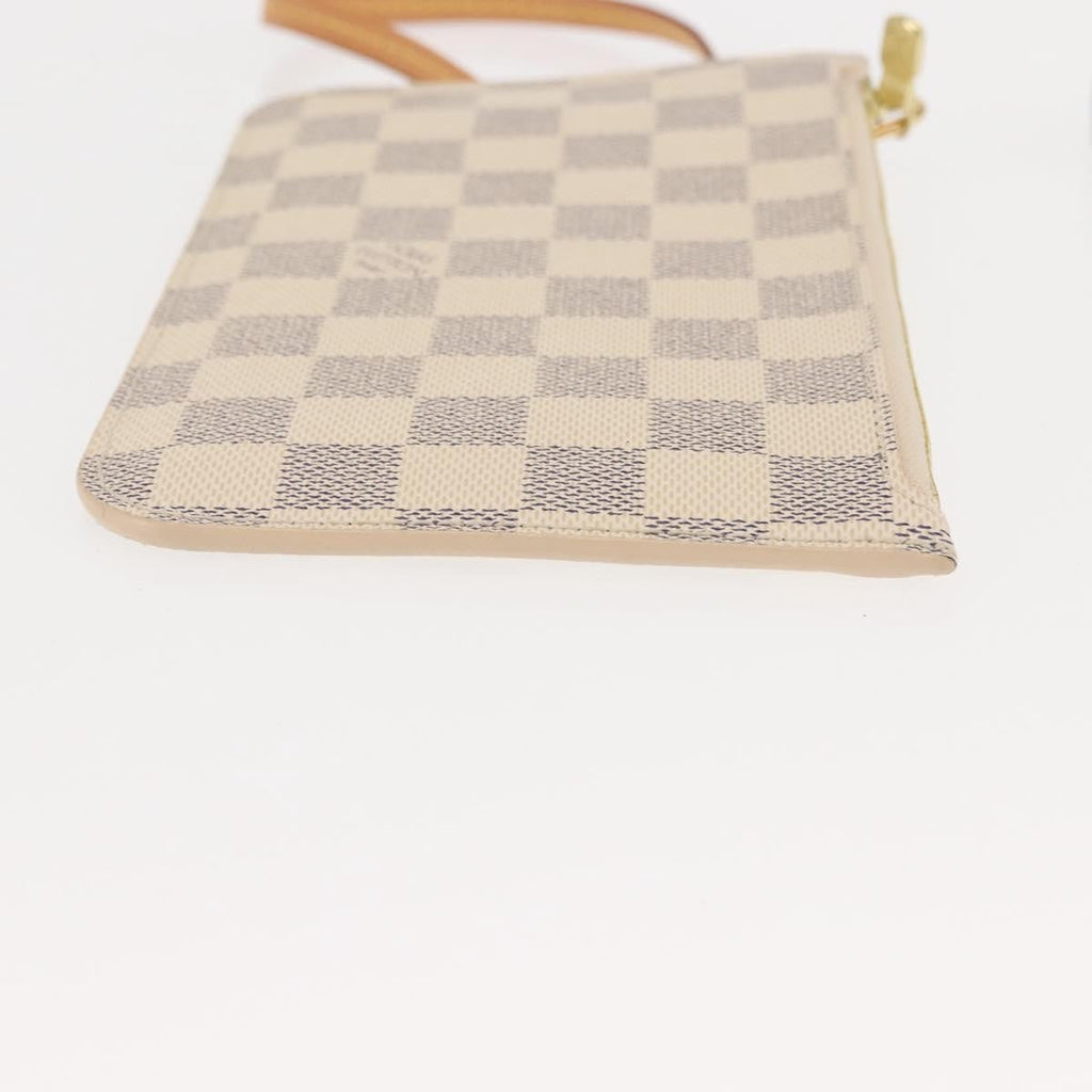 Louis Vuitton Neverfull Pochette Damier White Canvas Clutche & Pouche Bag