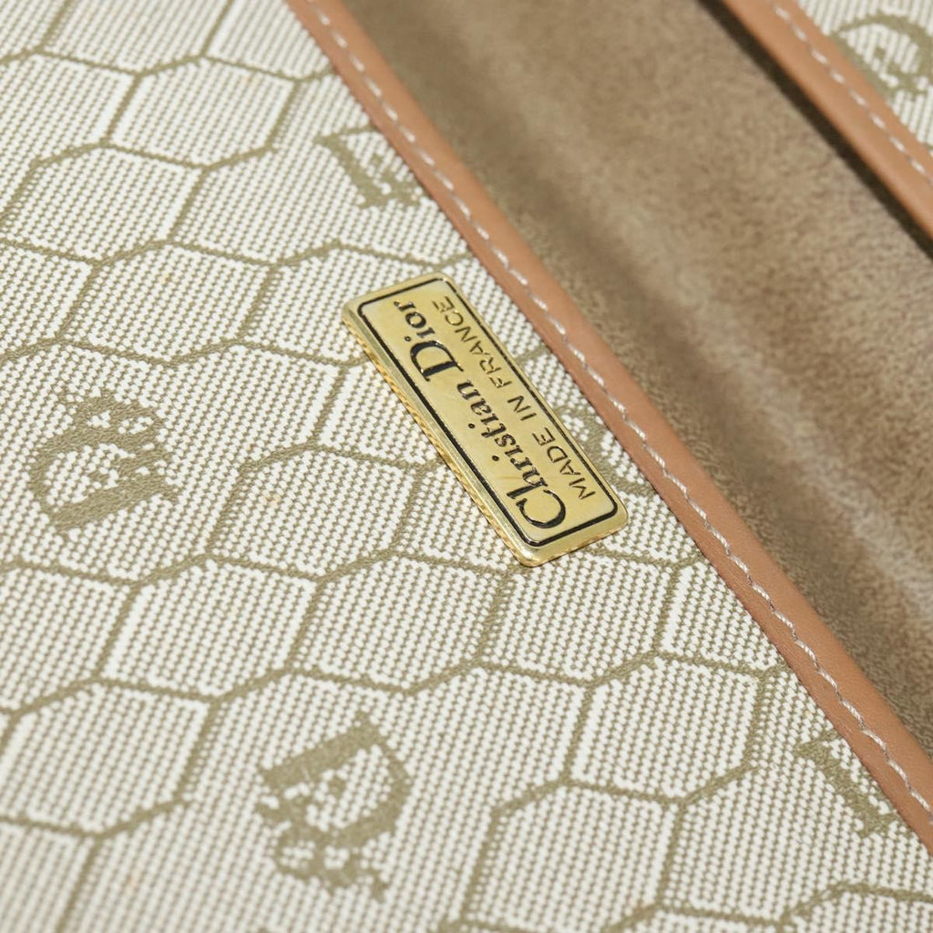 Christian Dior Vintage Honeycomb Clutch Canvas Beige Canvas Clutche & Pouche Bag (Pre-Owned)