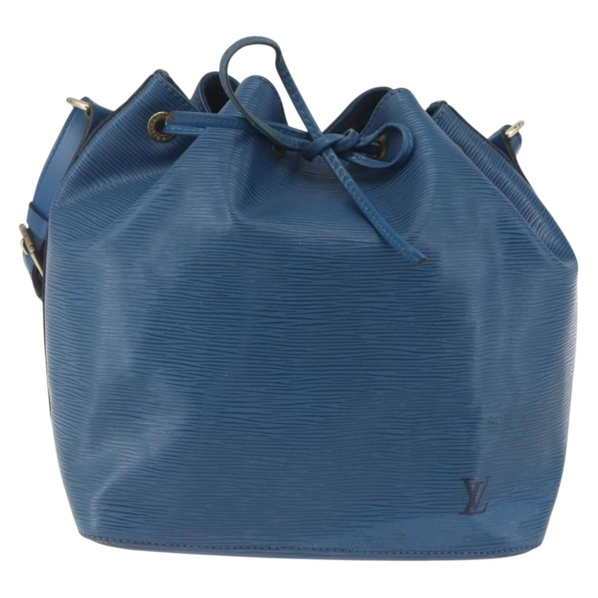 Louis Vuitton Petit Noe Handbag Epi Leather Blue Leather Shoulder Bag