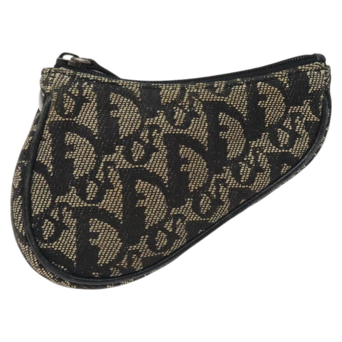 Christian Dior Saddle Coin Purse Trotter Canvas Black Canvas Wallets Accessory (Pre-Owned)