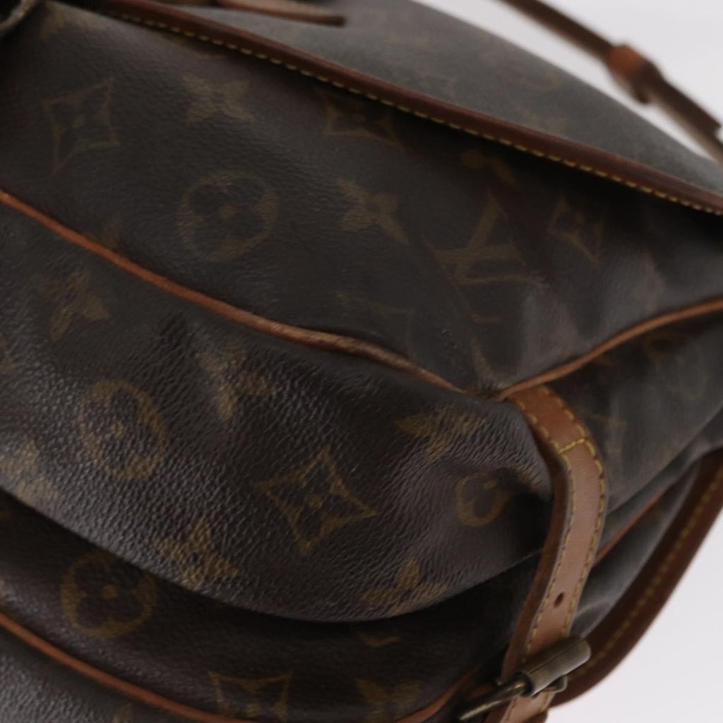 Louis Vuitton Saumur Handbag Monogram Canvas Brown Canvas Shoulder Bag