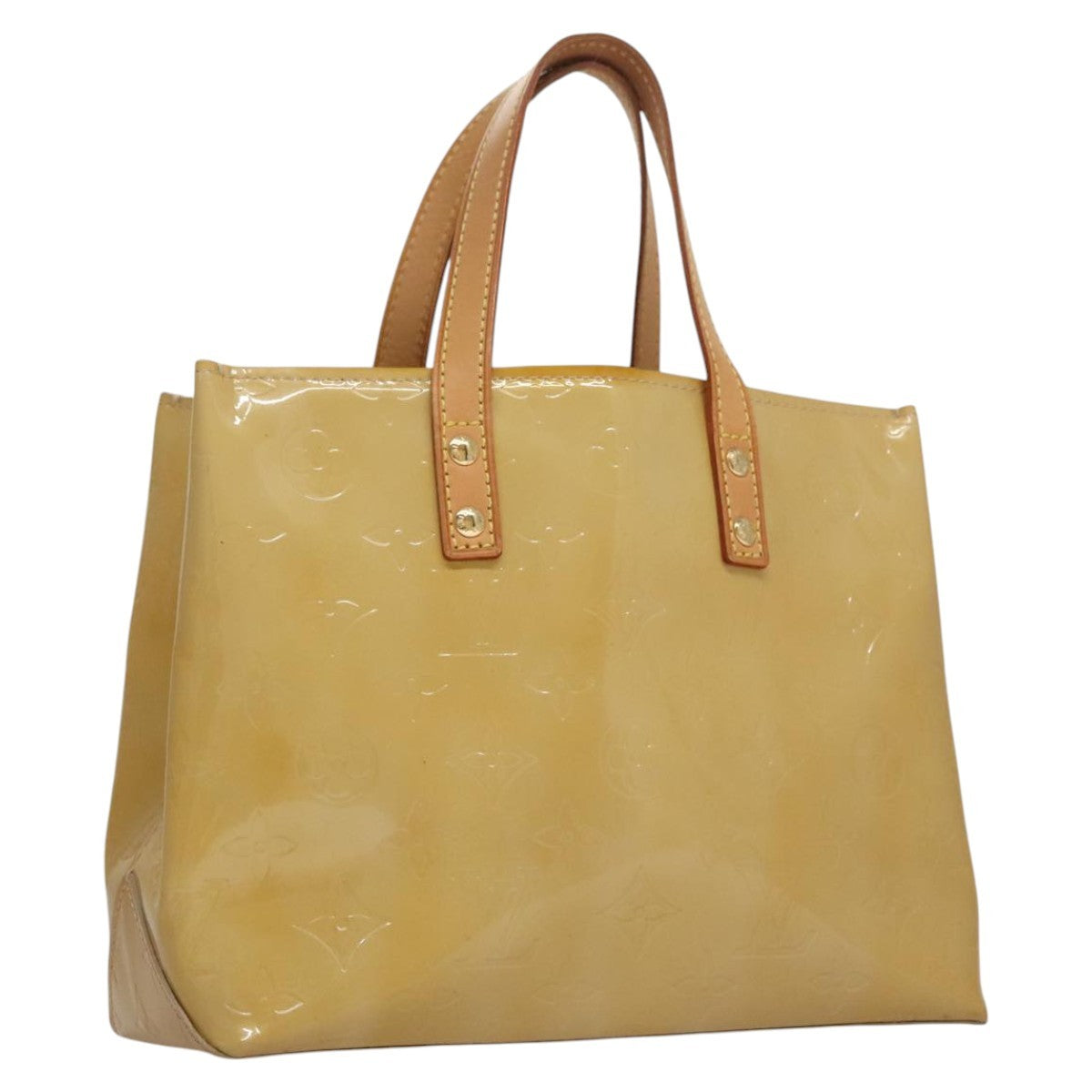 Louis Vuitton Reade Handbag Monogram Vernis Beige Patent_Leather Handbag