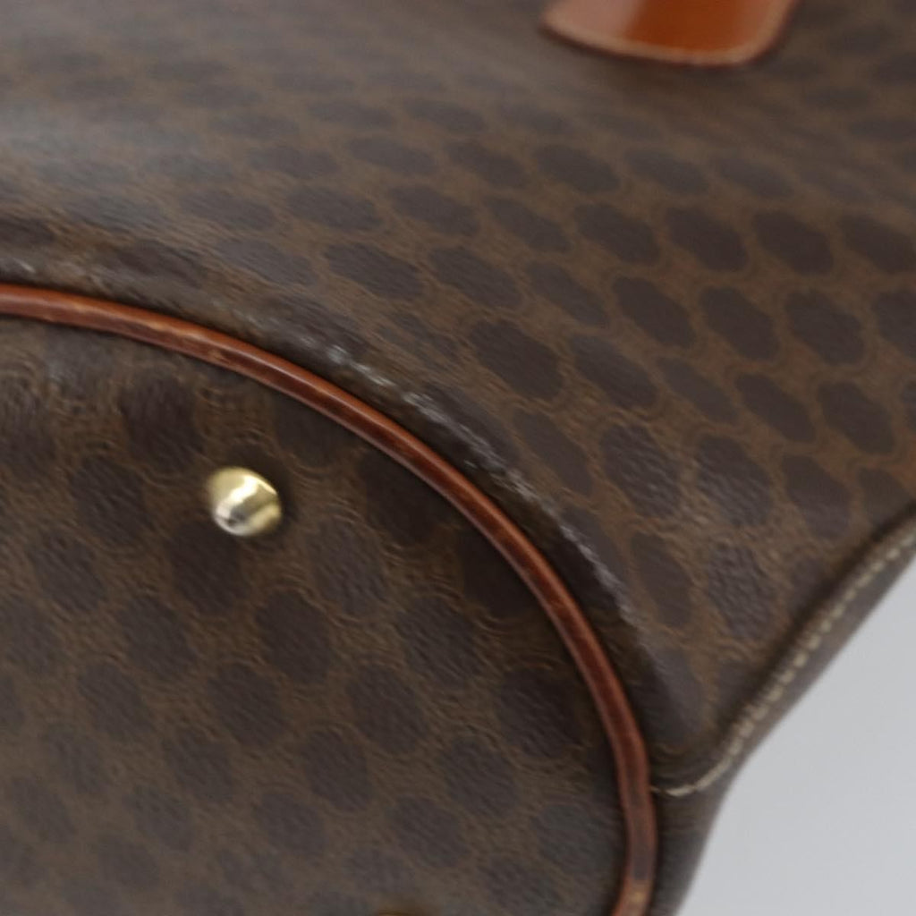 Celine Vintage Macadam Tote Bag Canvas Brown Pvc Tote Bag Bag