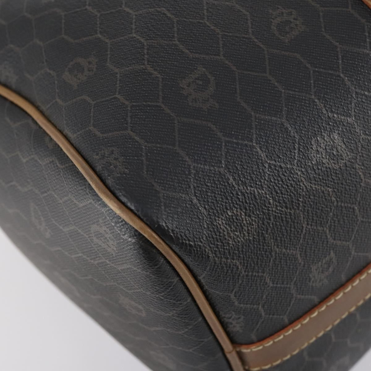 Christian Dior Vintage Honeycomb Boston Bag Canvas And Leather Black Canvas Travel Bag Bag (Pre-Owned)