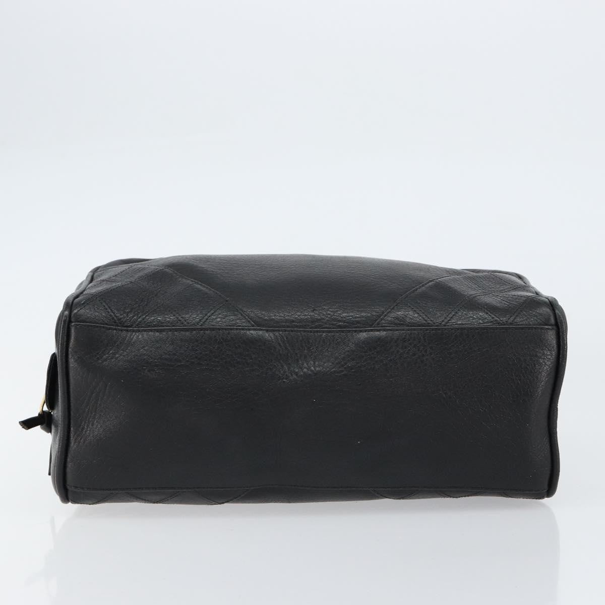 Chanel Vintage Toiletry Pouch Leather Black Leather Clutche & Pouche Bag