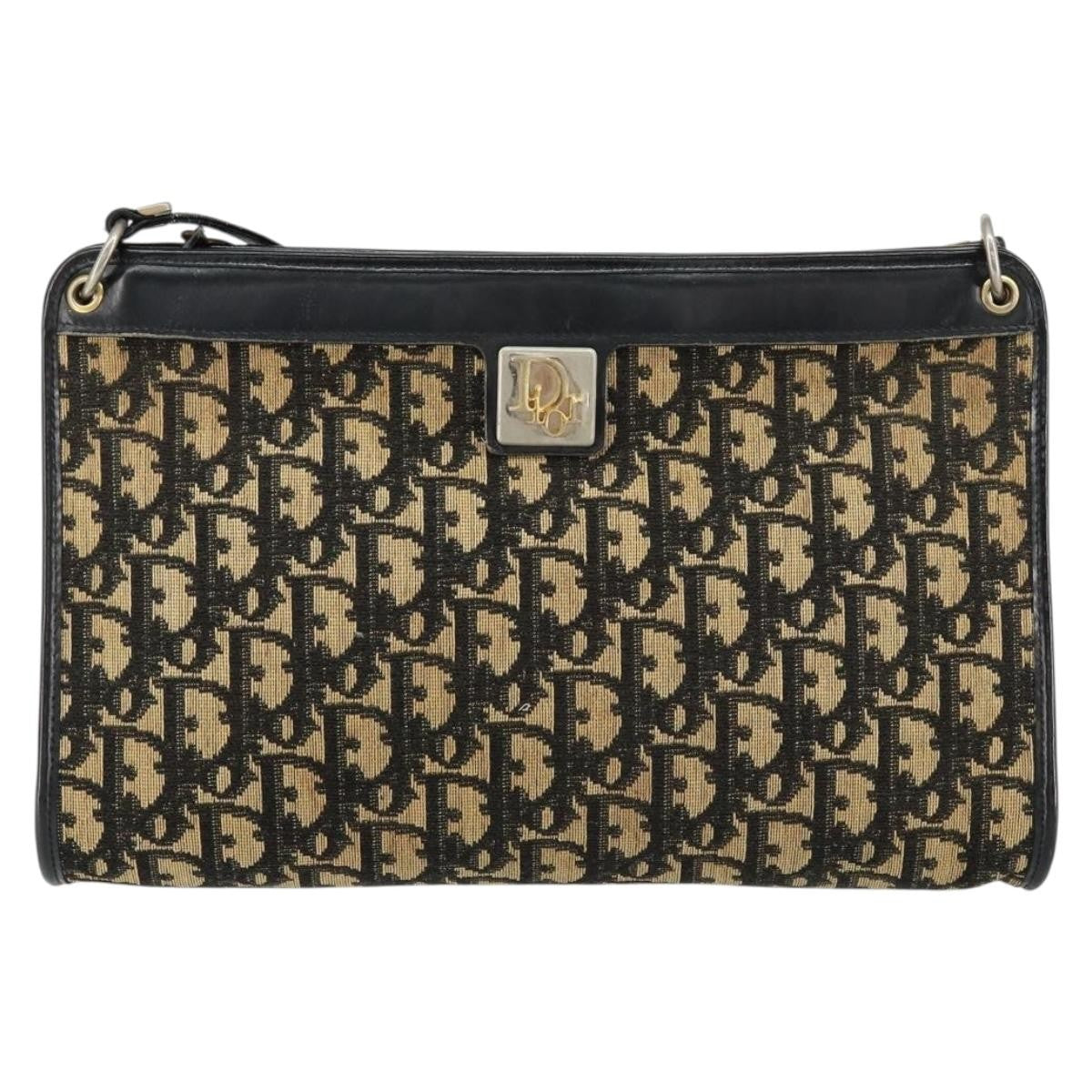 Christian Dior Vintage Trotter Shoulder Bag Canvas Navy Canvas Shoulder Bag Bag (Pre-Owned)