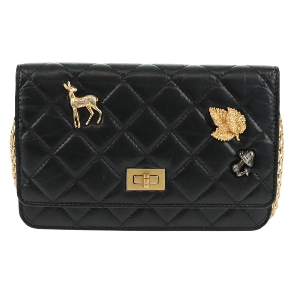 Chanel Lucky Charms Reissue 2.55 Flap Bag Leather Black Leather Shoulder Bag Bag