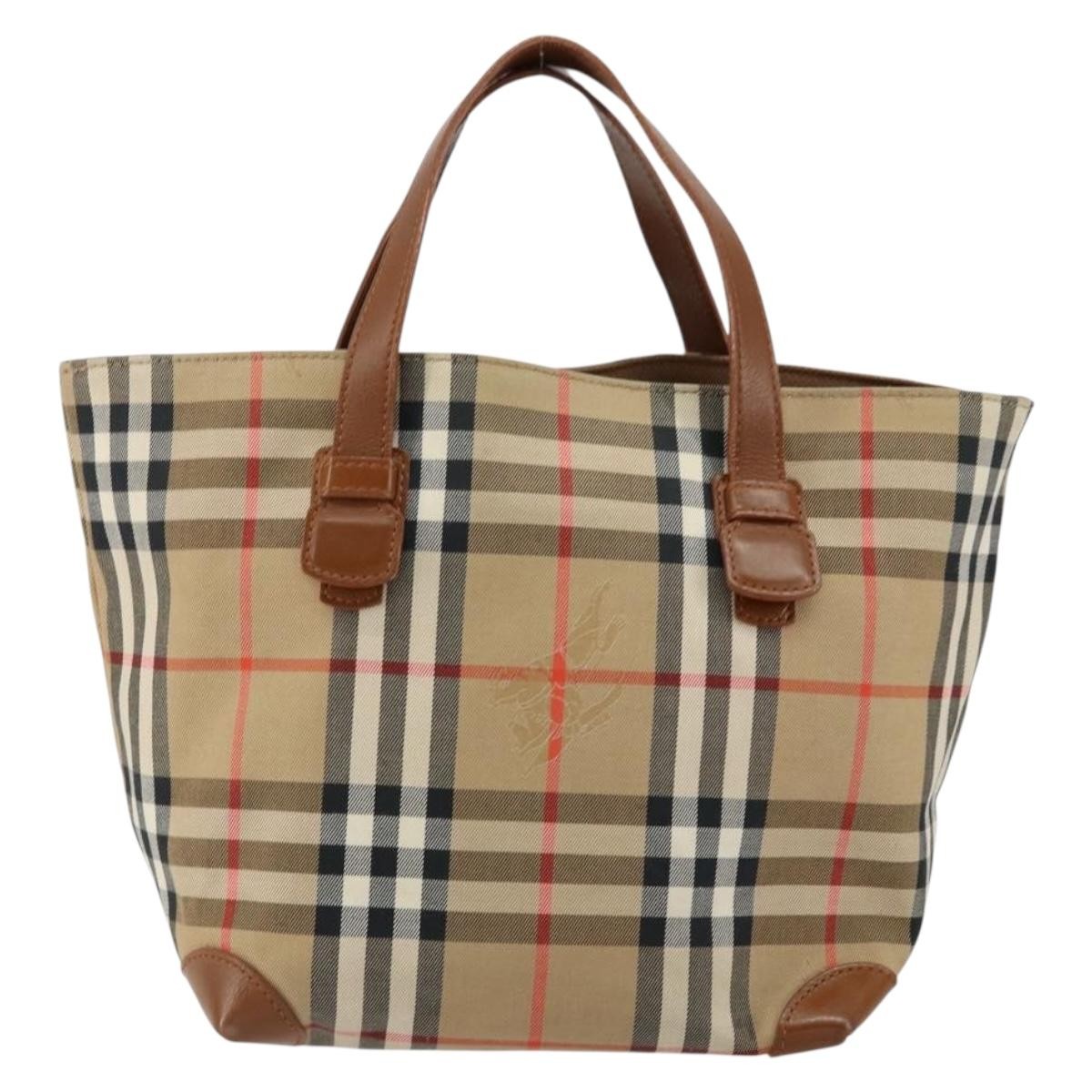 Burberry Vintage Tote Vintage Check Coated Canvas Beige Canvas Tote Bag